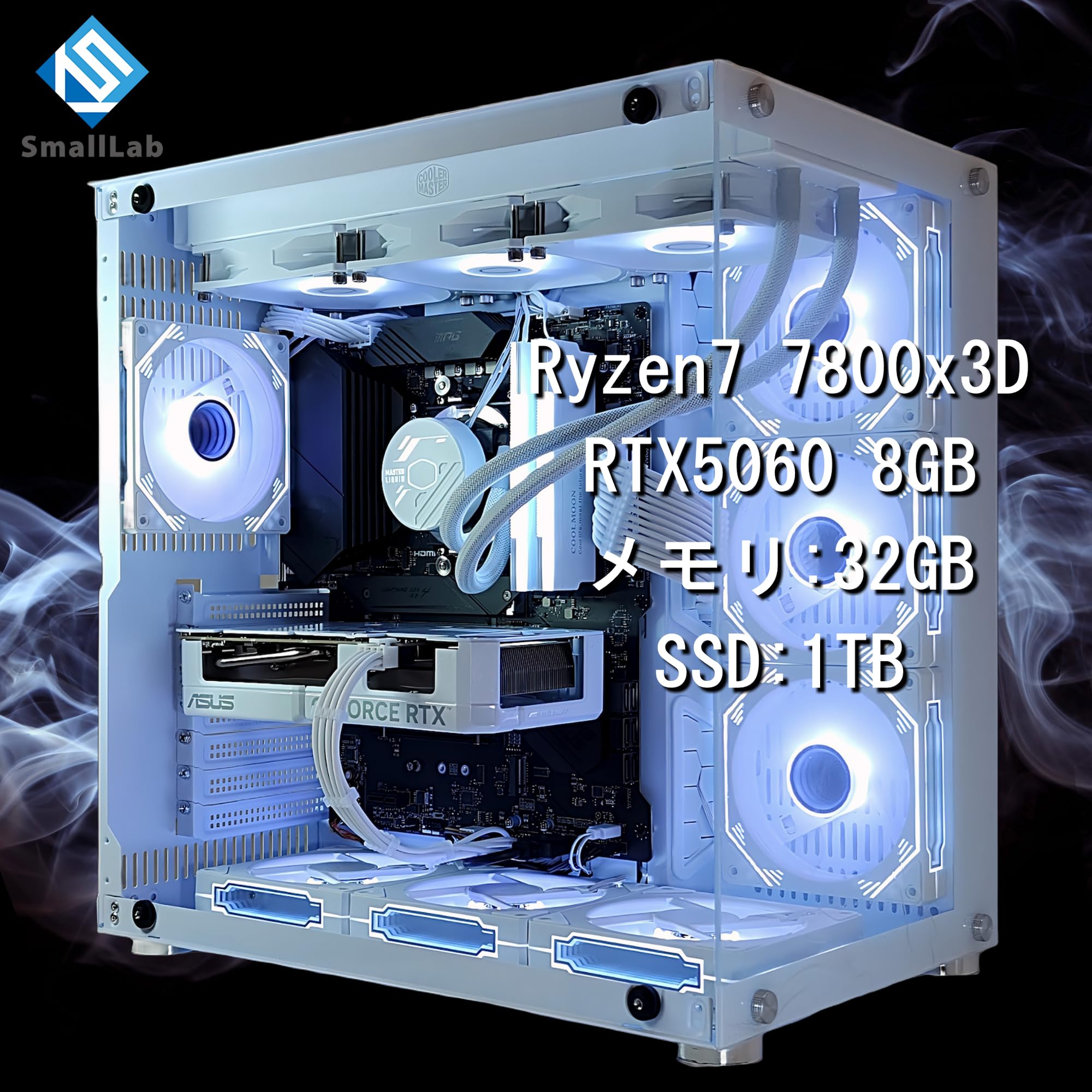 AMD CPU Ryzen7 7800X3D [ケース 付属品無し] Amazon.co.jp: スモールラボ AMD Ryzen7 7800x3D ／ RTX5060 8GB